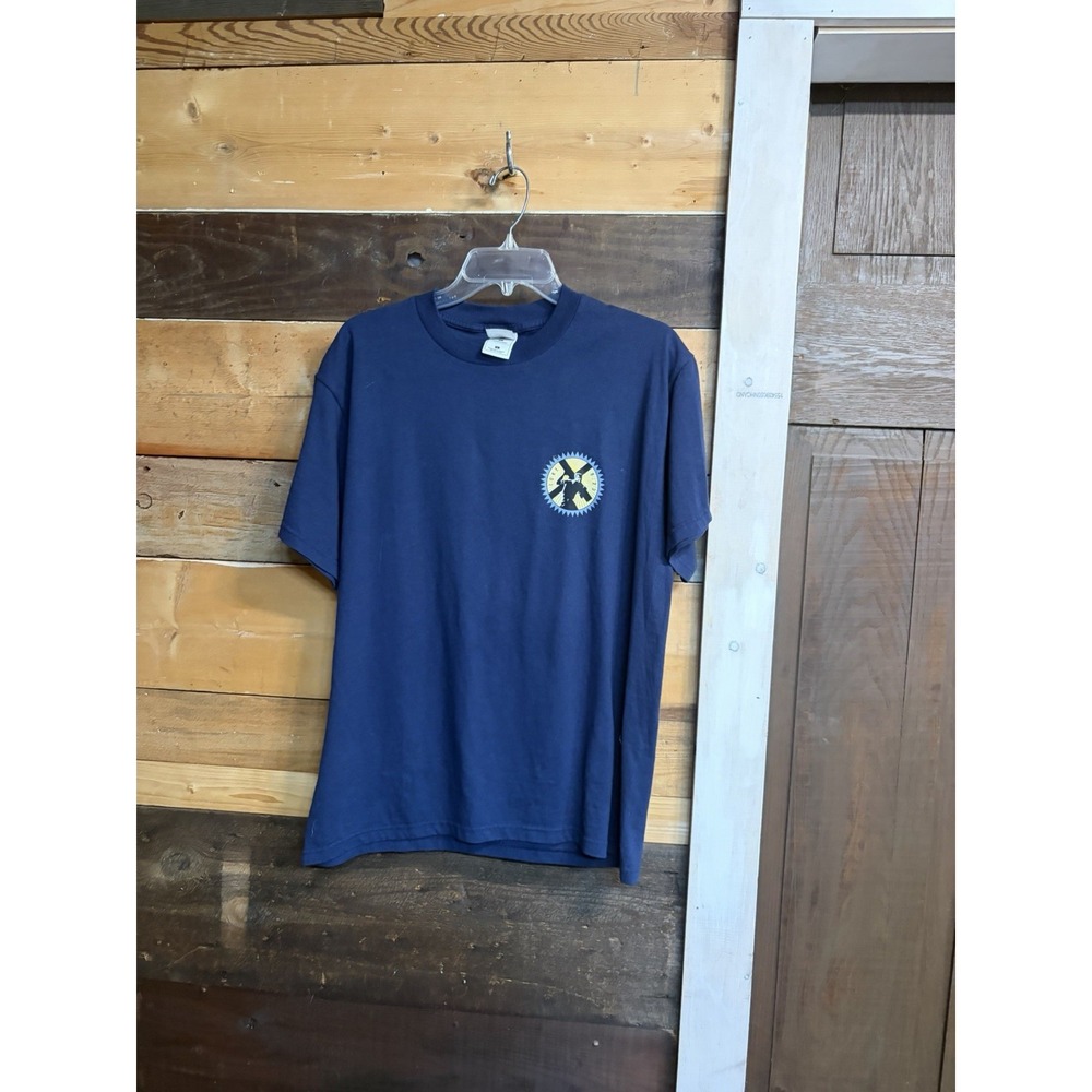 Try This on for Size Mens L Crucifix Cross T Shirt Christian V Neck Y2K USA